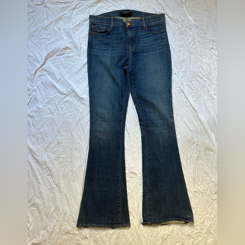 J Brand Dark Blue Bell Bottom Jeans